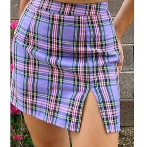 Purple Plaid Skirt